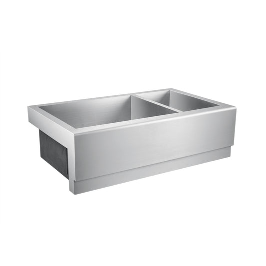 Caprice 33" Stainless Steel 70/30 Double Bowl Apron Sink