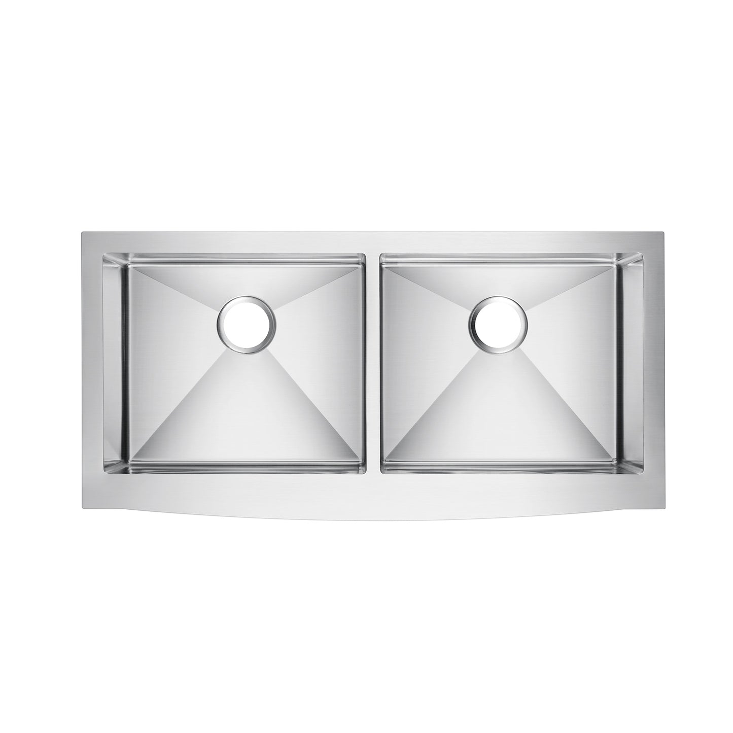 Dominic 42" Stainless Steel Double Bowl Bevelled Front Apron Sink