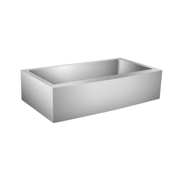 Amanda 27" Stainless Steel Single Bowl Curved Front Apron Sink