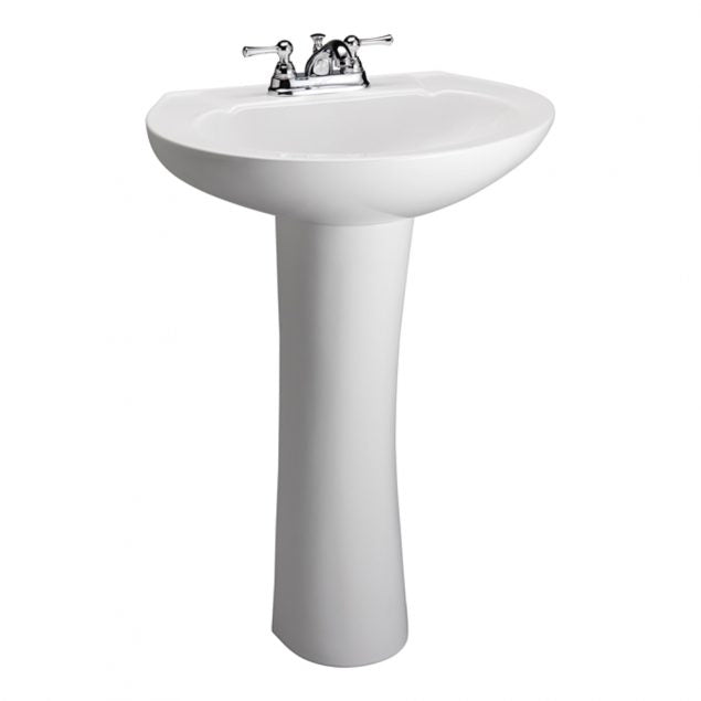 Hampshire 575 Pedestal Bathroom Sink White for 4" Centerset