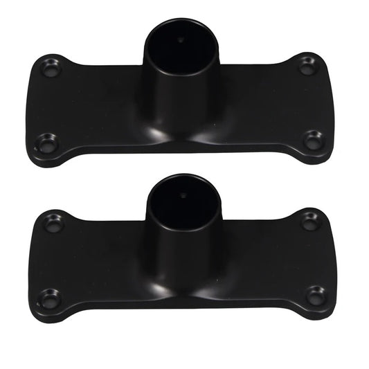 Jumbo Rectangular Shower Rods Flange Pair 1" ID in Matte Black