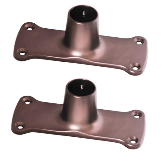 Jumbo Rectangular Shower Rods Flange Pair 1" ID in Oil Rubbed Bronze