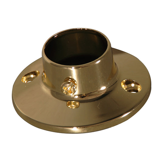 Heavy Round Die Cast Flanges Pair Polished Brass