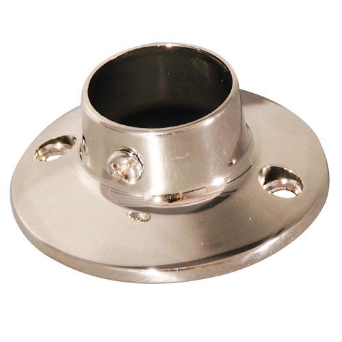 Heavy Round Die Cast Flanges Pair Polished Nickel