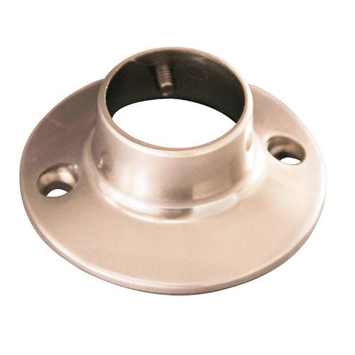 Heavy Round Die Cast Flanges Pair Satin Nickel