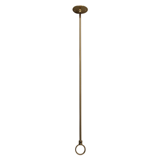 Ceiling Support 48" with Flange and Eyeloop Polished Brass