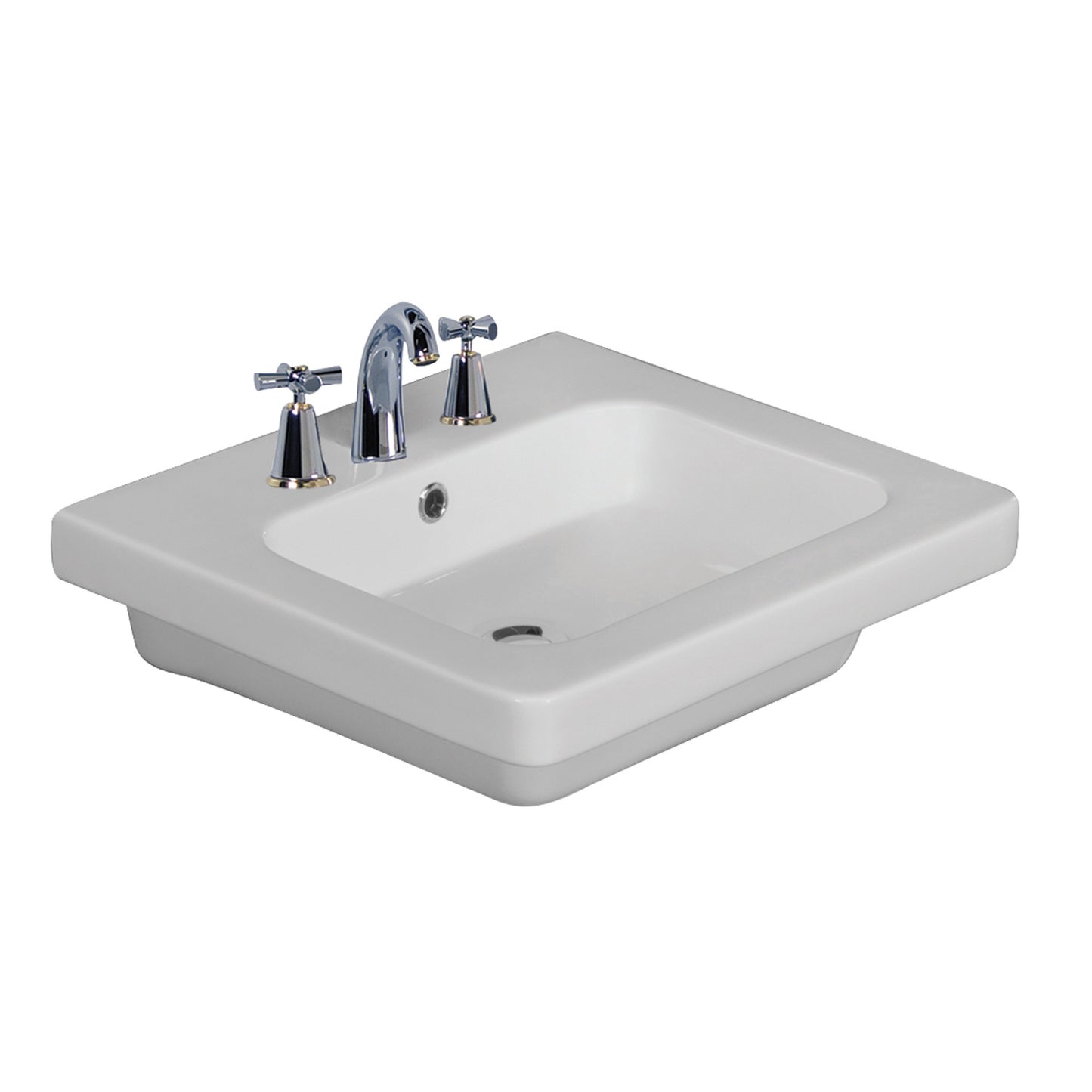 Resort 550 Wall Hung Bathroom Sink White 8" Widespread Faucet