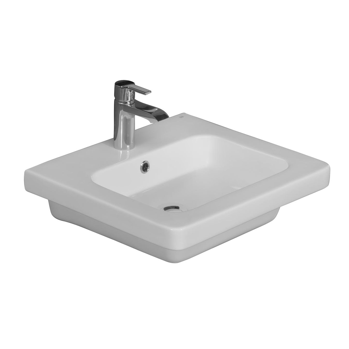 Resort 650 Wall Hung Bathroom Sink White with 1 Faucet Hole