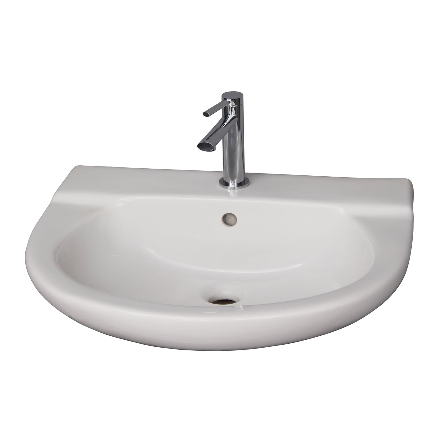 Jayden Wall Hung Bathroom Sink with 1 Faucet Hole White