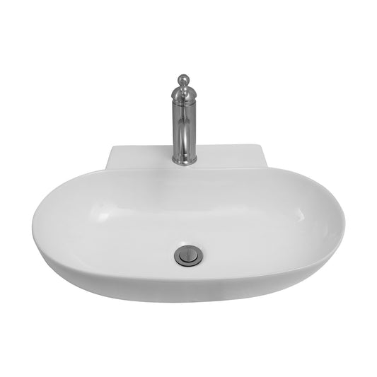 Leith 22" Wall Hung Bathroom Sink 4" Centerset White