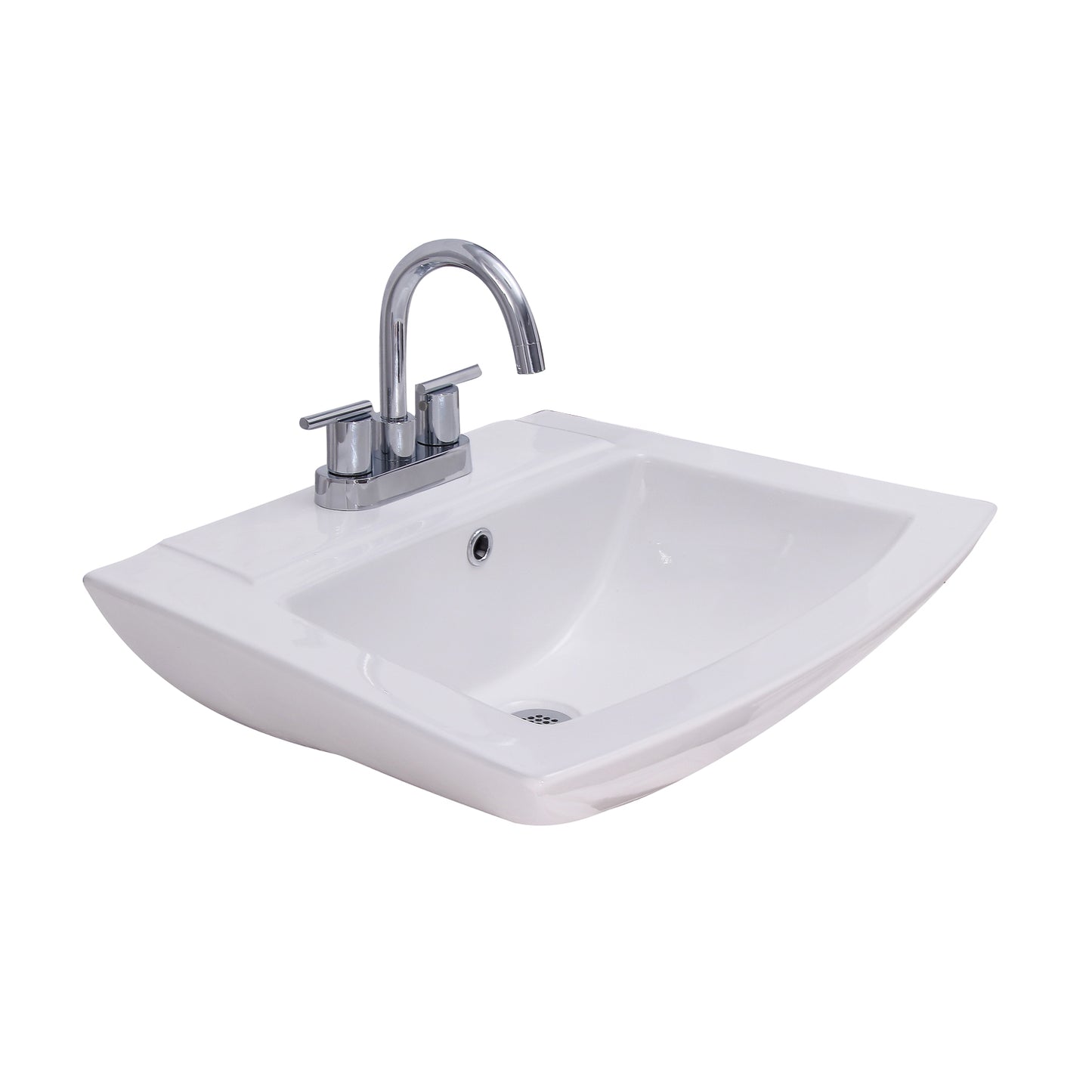 Burke Wall Hung Sink for 4" Centerset with Overflow White