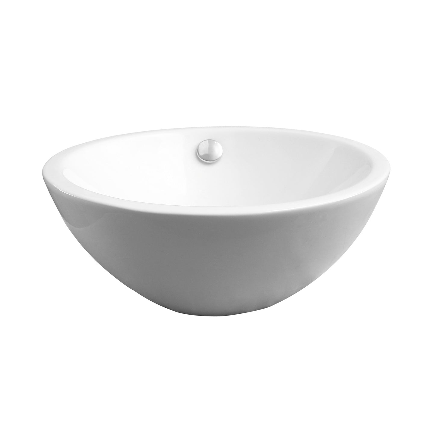 Dayton Vessel Basin Sink 15-3/8" Round in White with Overflow