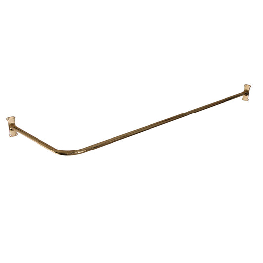 4123 Corner Shower Rod, 72 x 48" w/ Flanges in Polished Brass