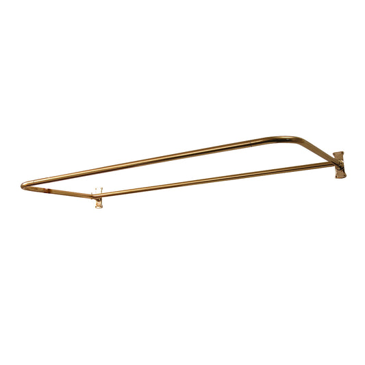 4145 D Shaped Shower Rod, 60 x 26", w/Flanges, Polished Brass