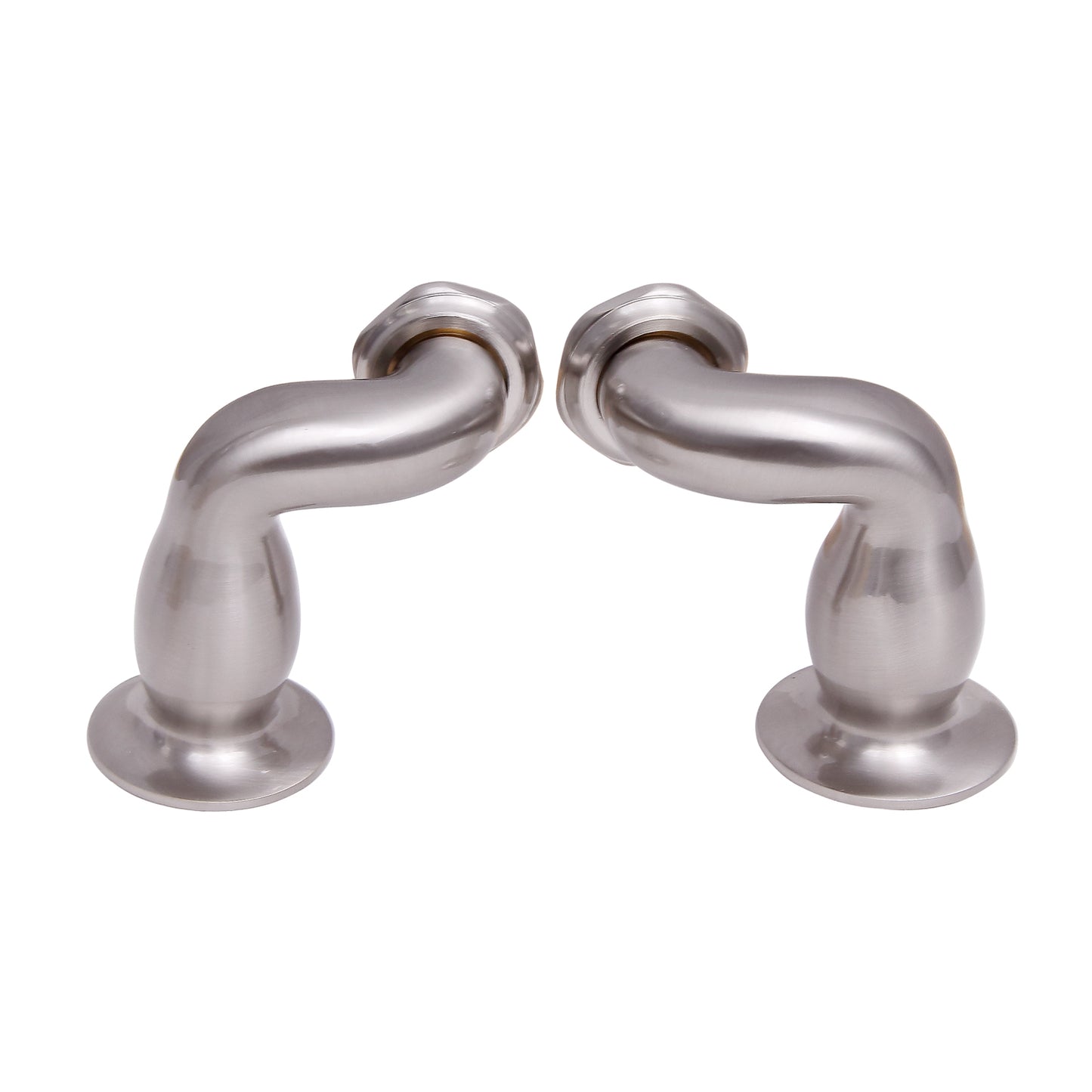 Tub Deck Mount S-Shaped Coupler Pair for 3-3/8" to 7" Brushed Nickel