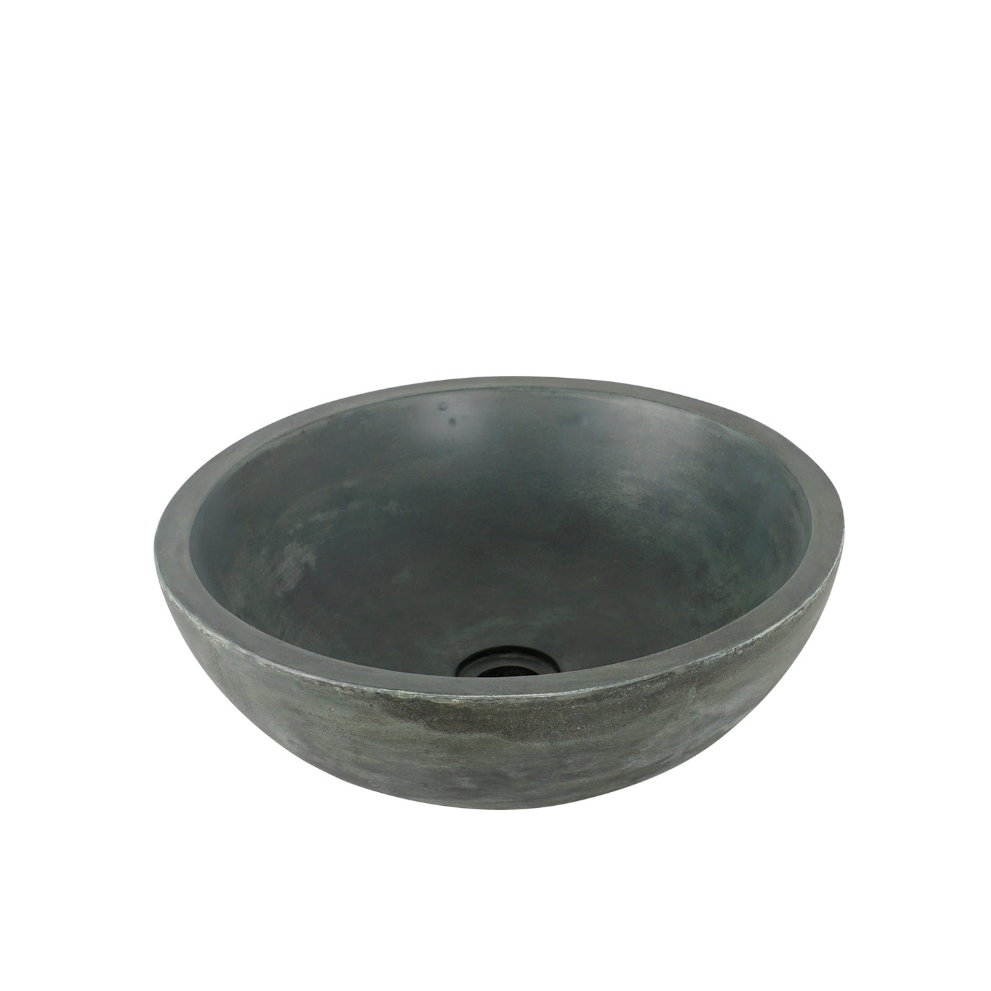 Cordell Small Round Cement Vessel Sink Copper Green