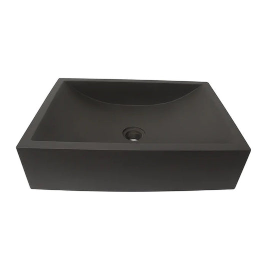 Eldon Rectangle Cement Vessel Basin Sink Dark Grey Concrete