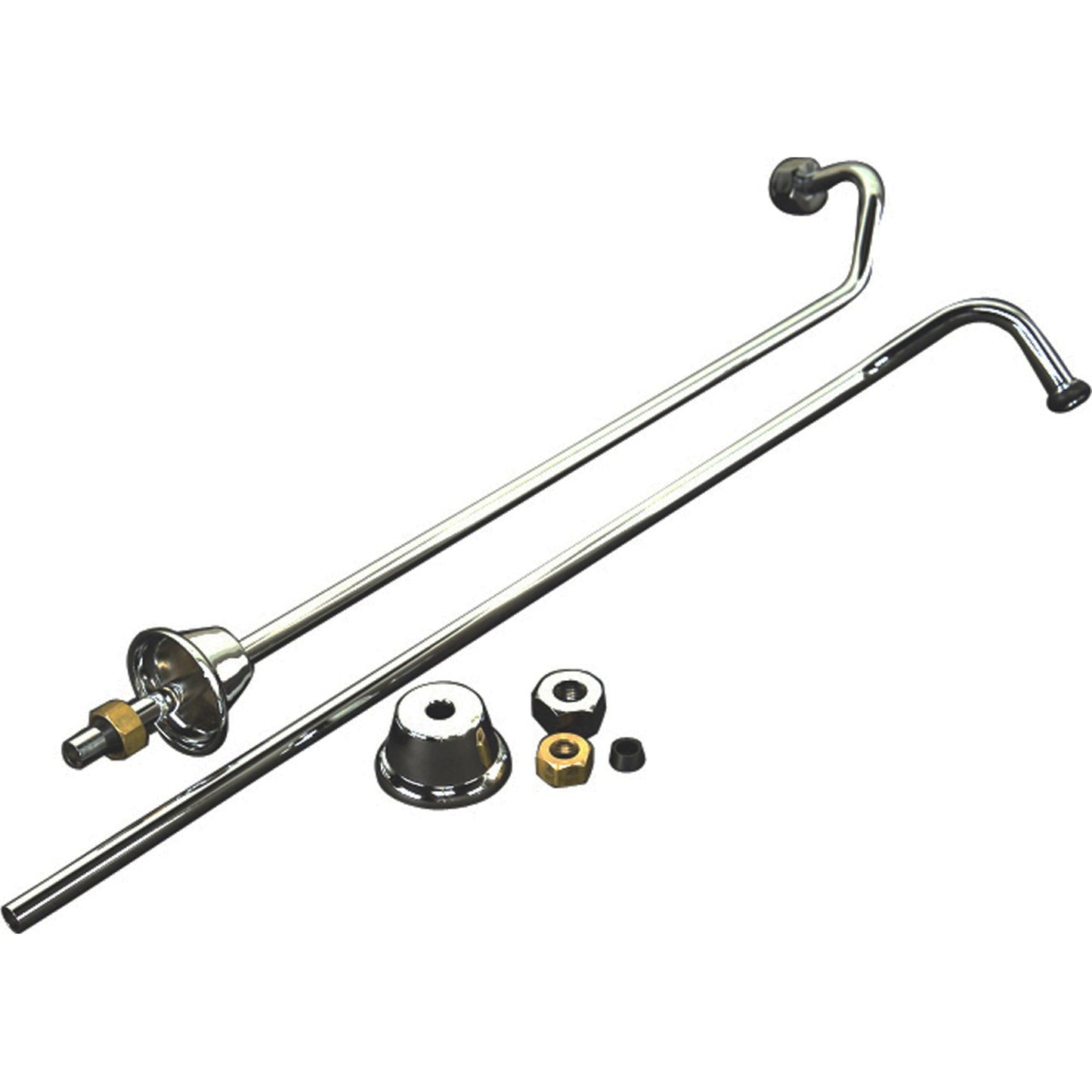 Offset 24" Bath Tub Supply Line Set 1/2" OD Polished Chrome