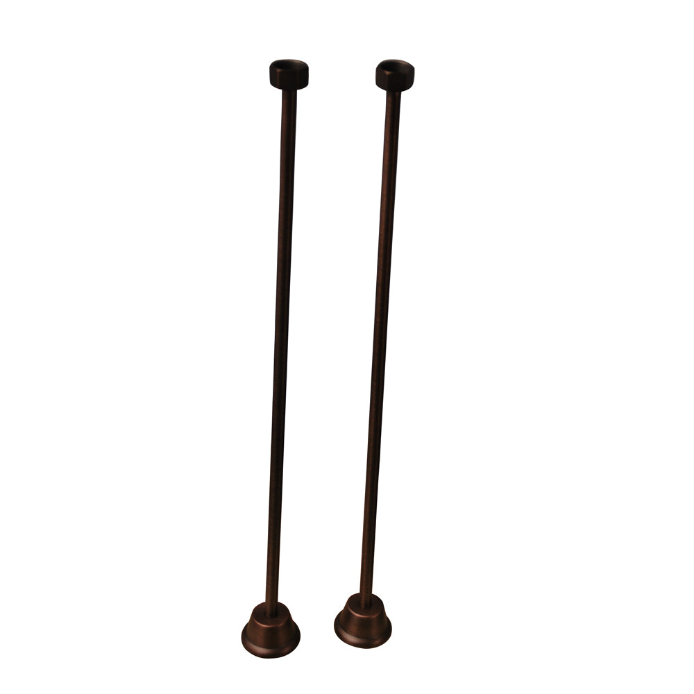 Straight 24" Bath Tub Supply Line Set 1/2" OD Oil Rubbed Bronze