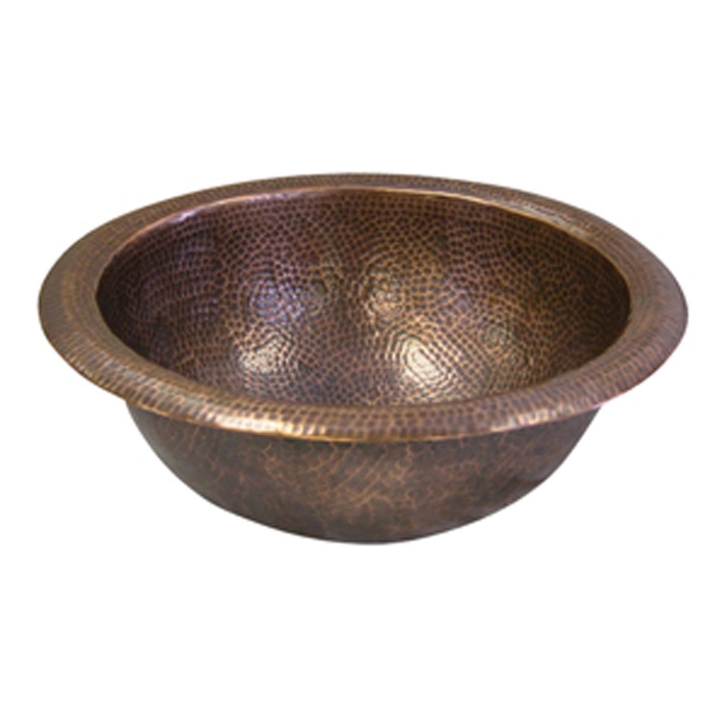 Abner Hammered Antique Copper Round Self Rimming Basin Sink