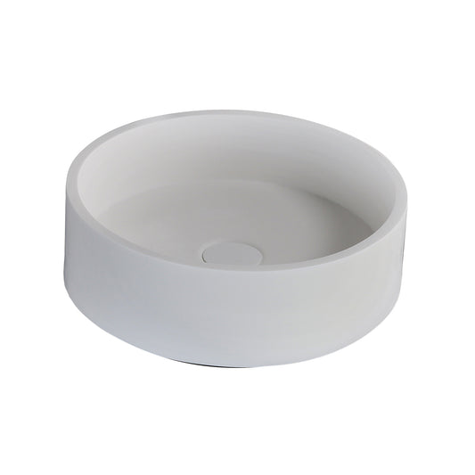 Aura Resin 15-3/4" Round Vessel Sink with Matte White Finish