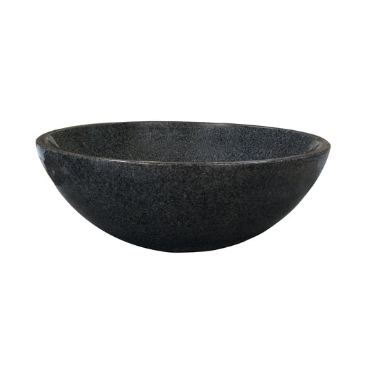 Desmond 16" Round Blue Gray Granite Vessel Sink with Polished Finish