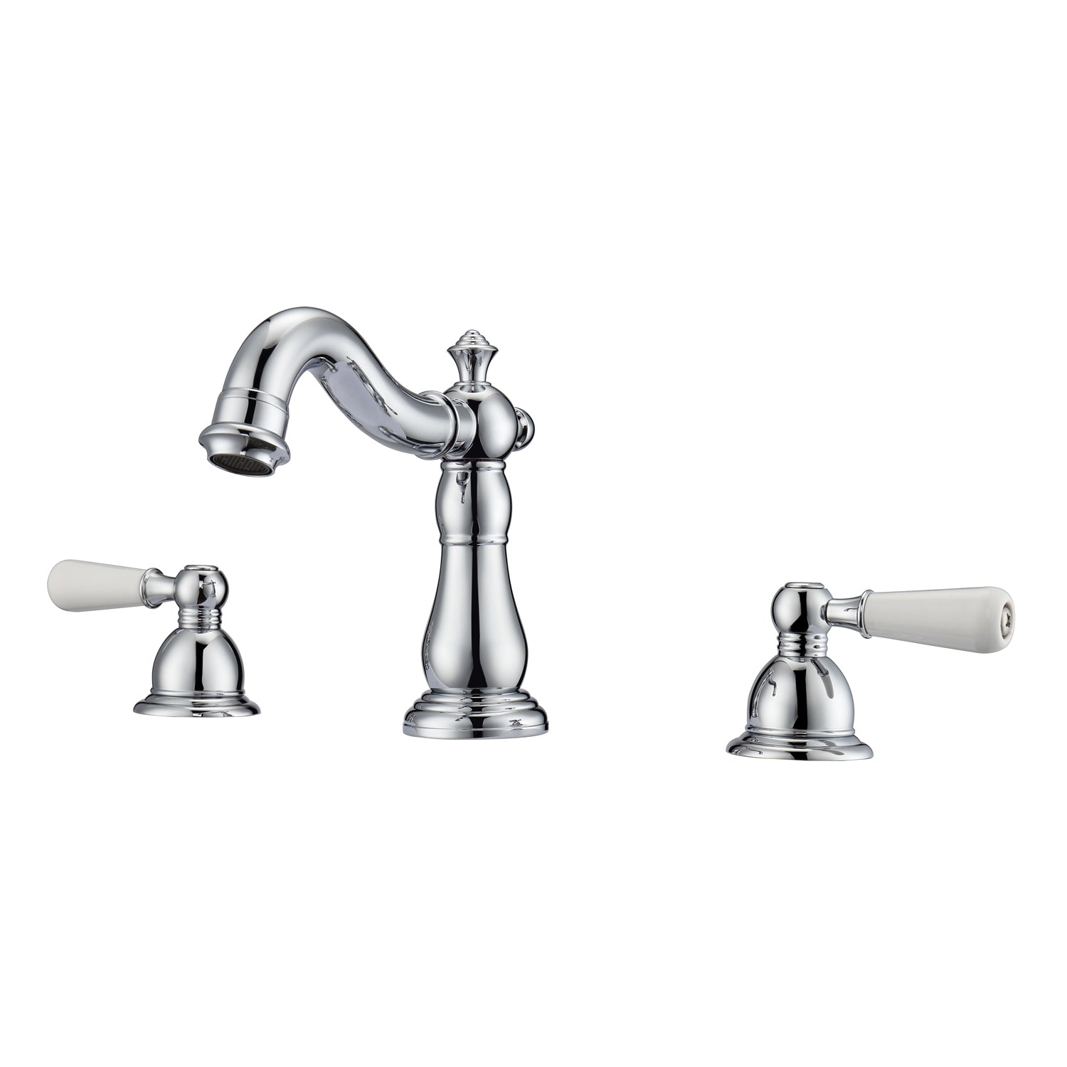 Aldora 8 Widespread Chrome Bathroom Faucet With Porcelain Lever Handl 0873